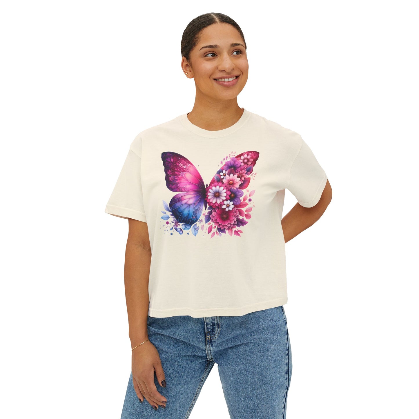 Floral Butterfly Women’s Boxy T-Shirt