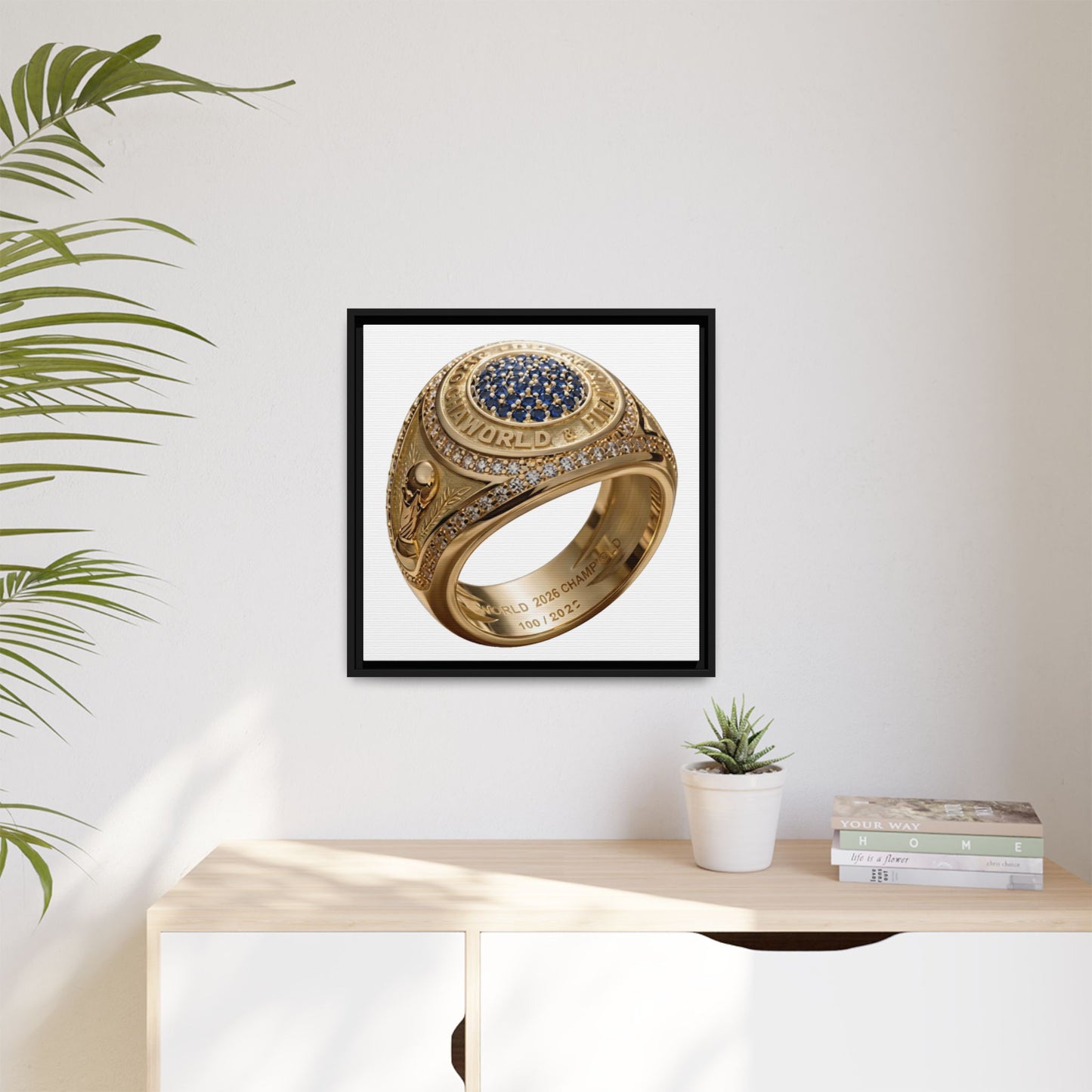 White Gallery Football Keepsake Ring Framed Canvas 2026