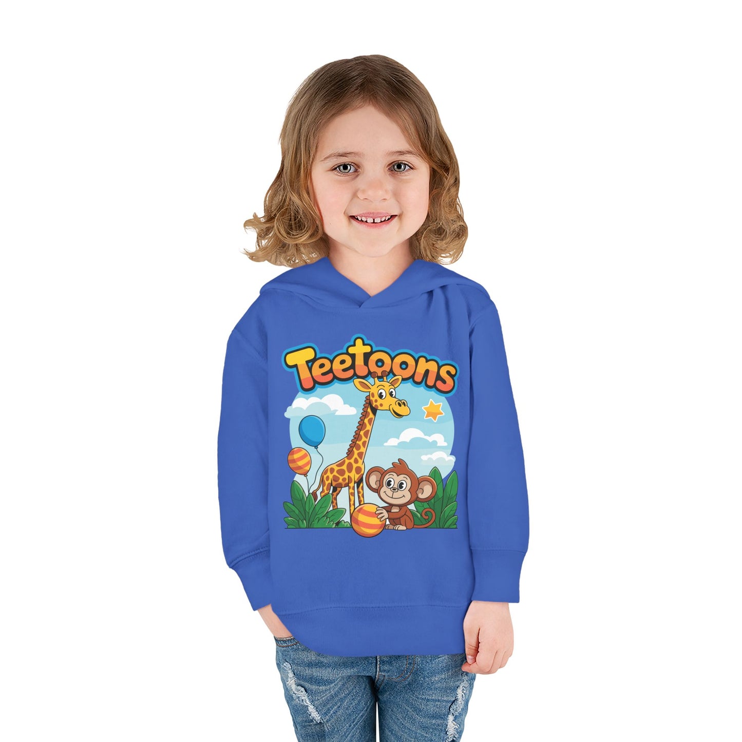Giraffe and Monkey Toddler Pullover Hoodie