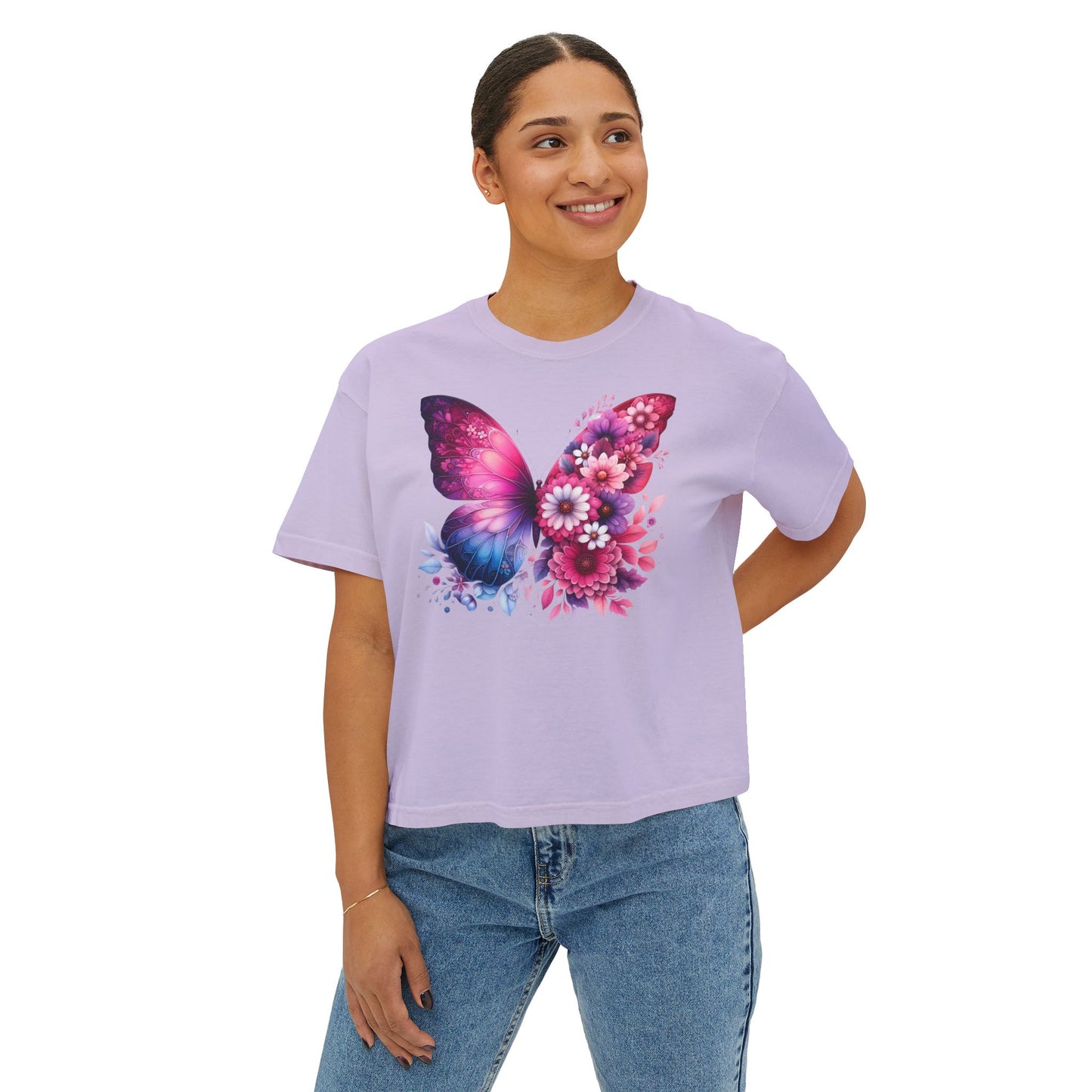 Floral Butterfly Women’s Boxy T-Shirt