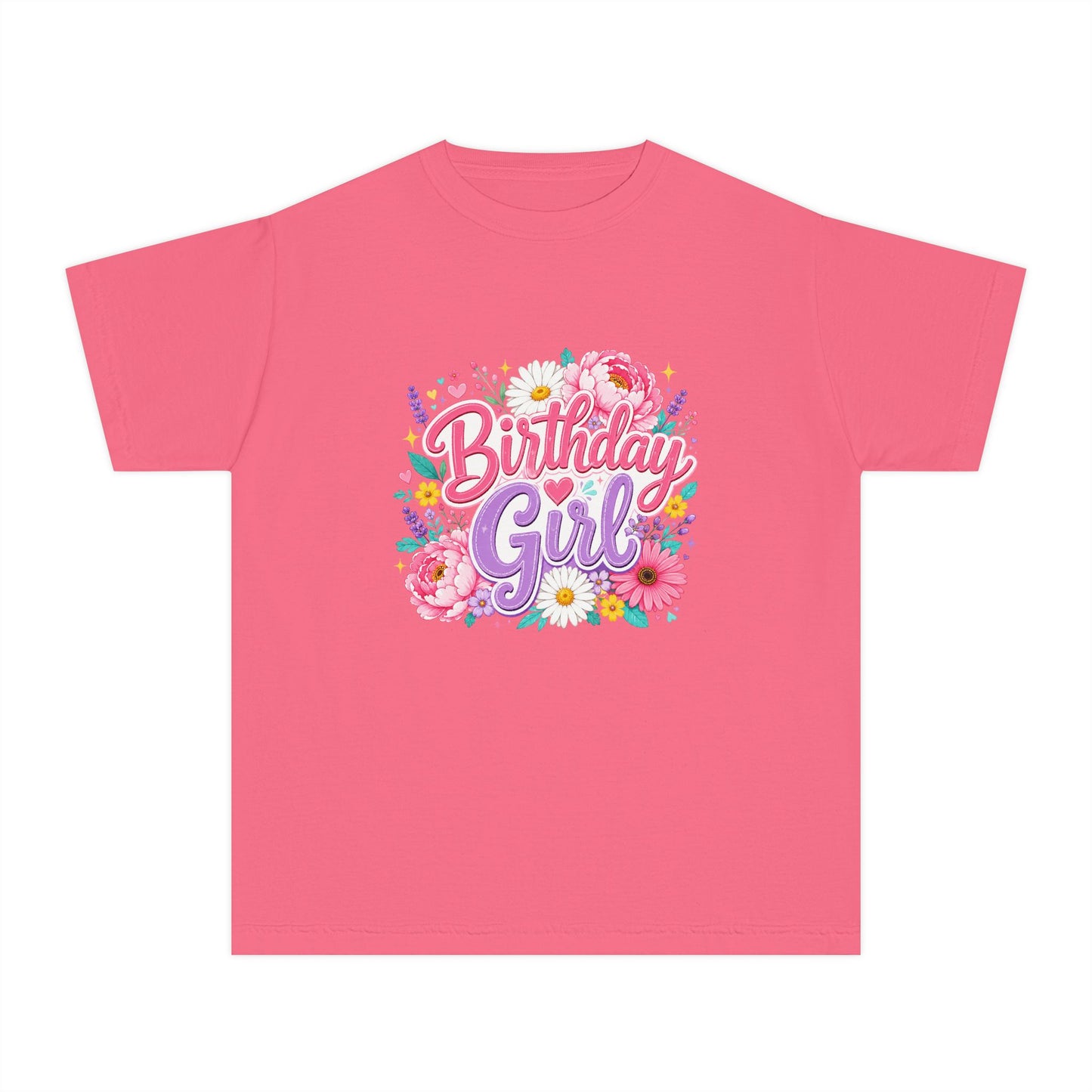 Birthday Girl Floral Youth T-Shirt