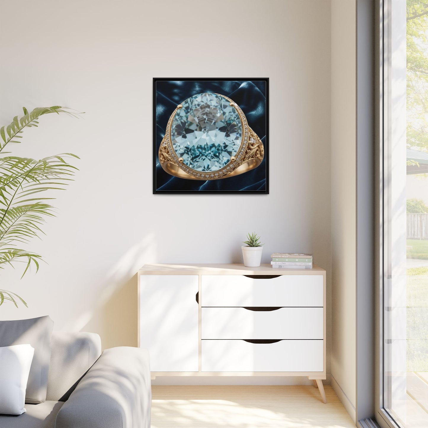 Radiant Aquamarine Ring Canvas
