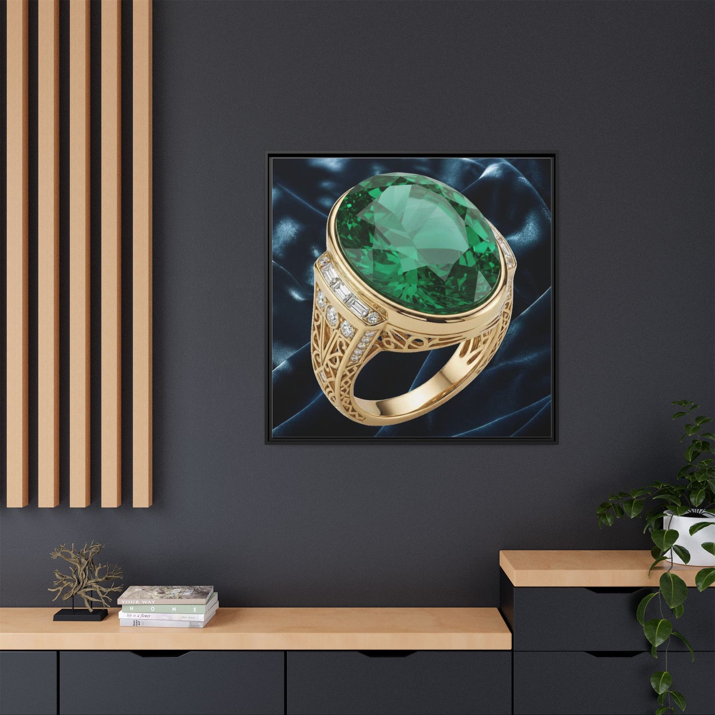 Midnight Velvet Emerald Canvas