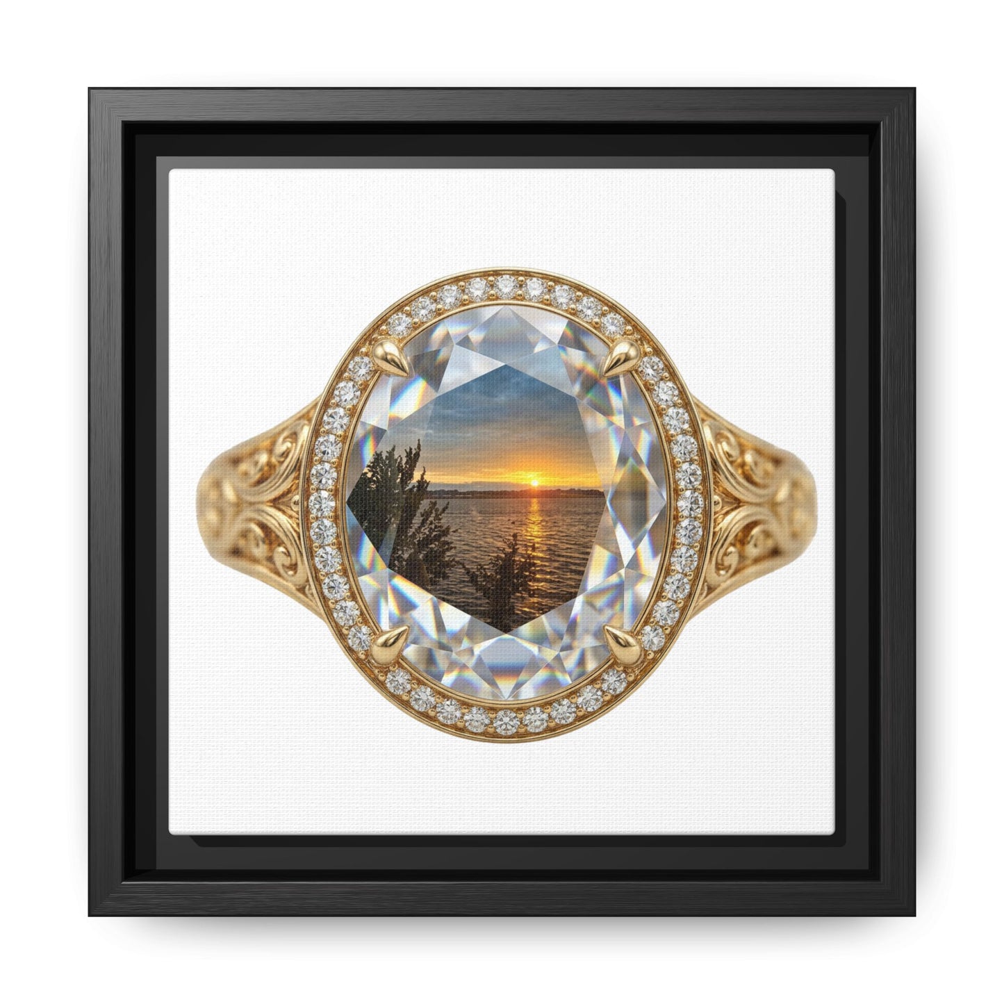 Mountain Lake Sunset Signet Canvas