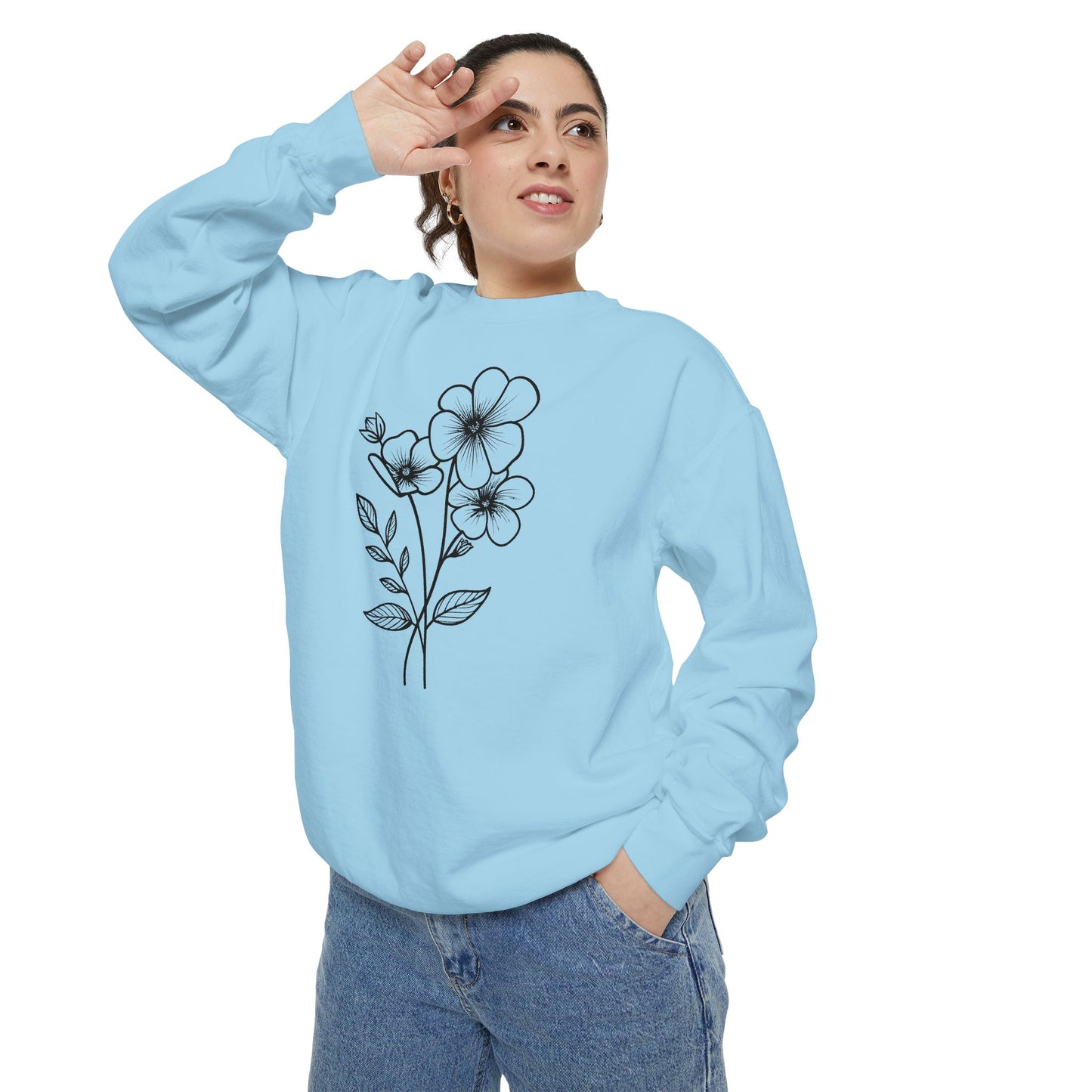 Minimal Botanical Crewneck Sweatshirt