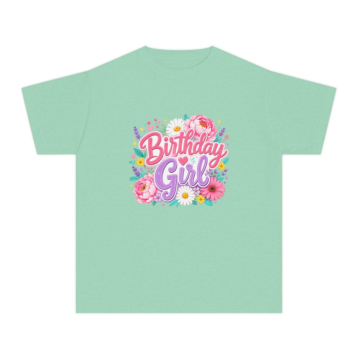 Birthday Girl Floral Youth T-Shirt