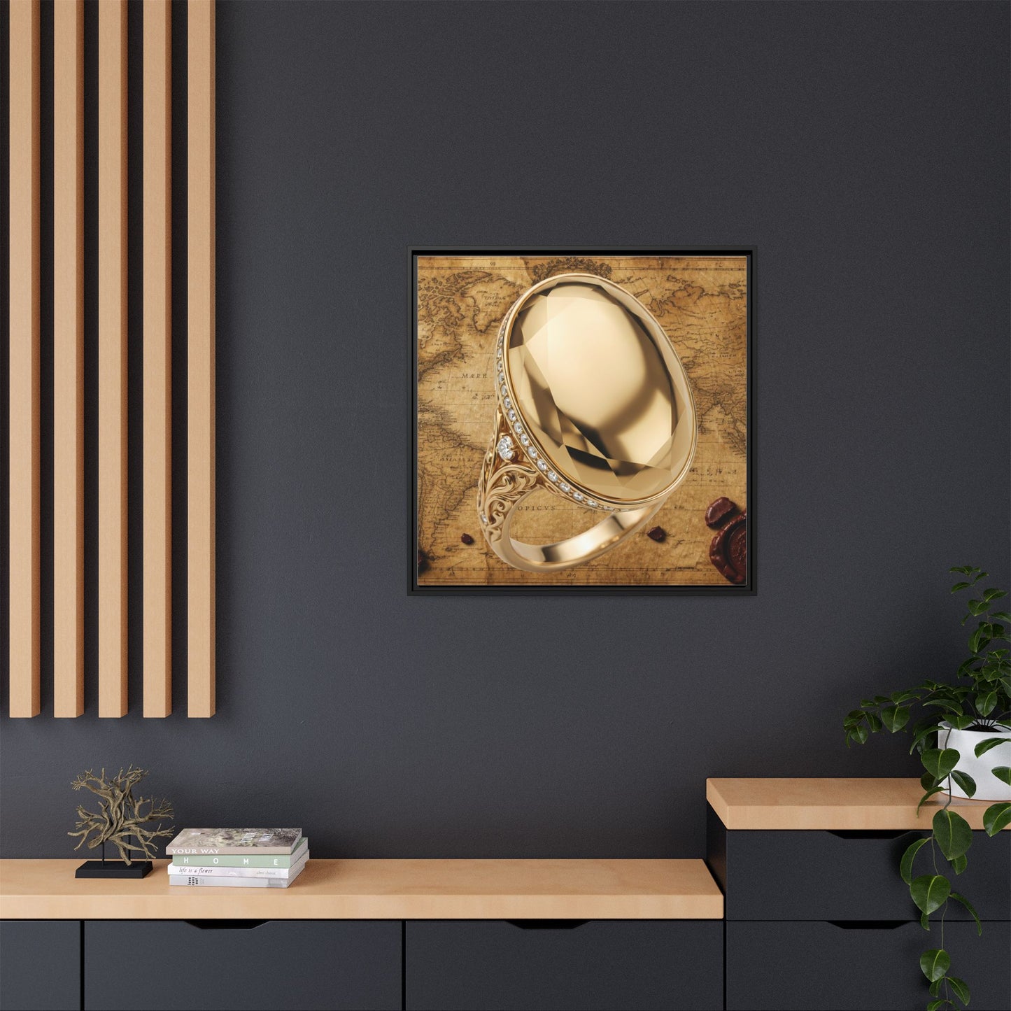 Ornate Gold Ring Framed Canvas