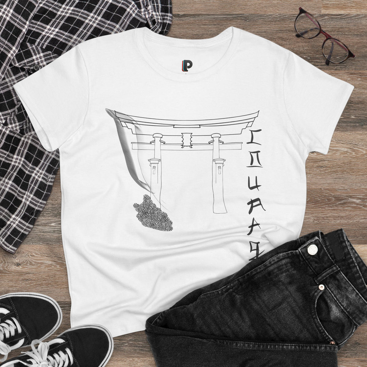 Minimal Torii Gate Ink Sketch Women’s Tee