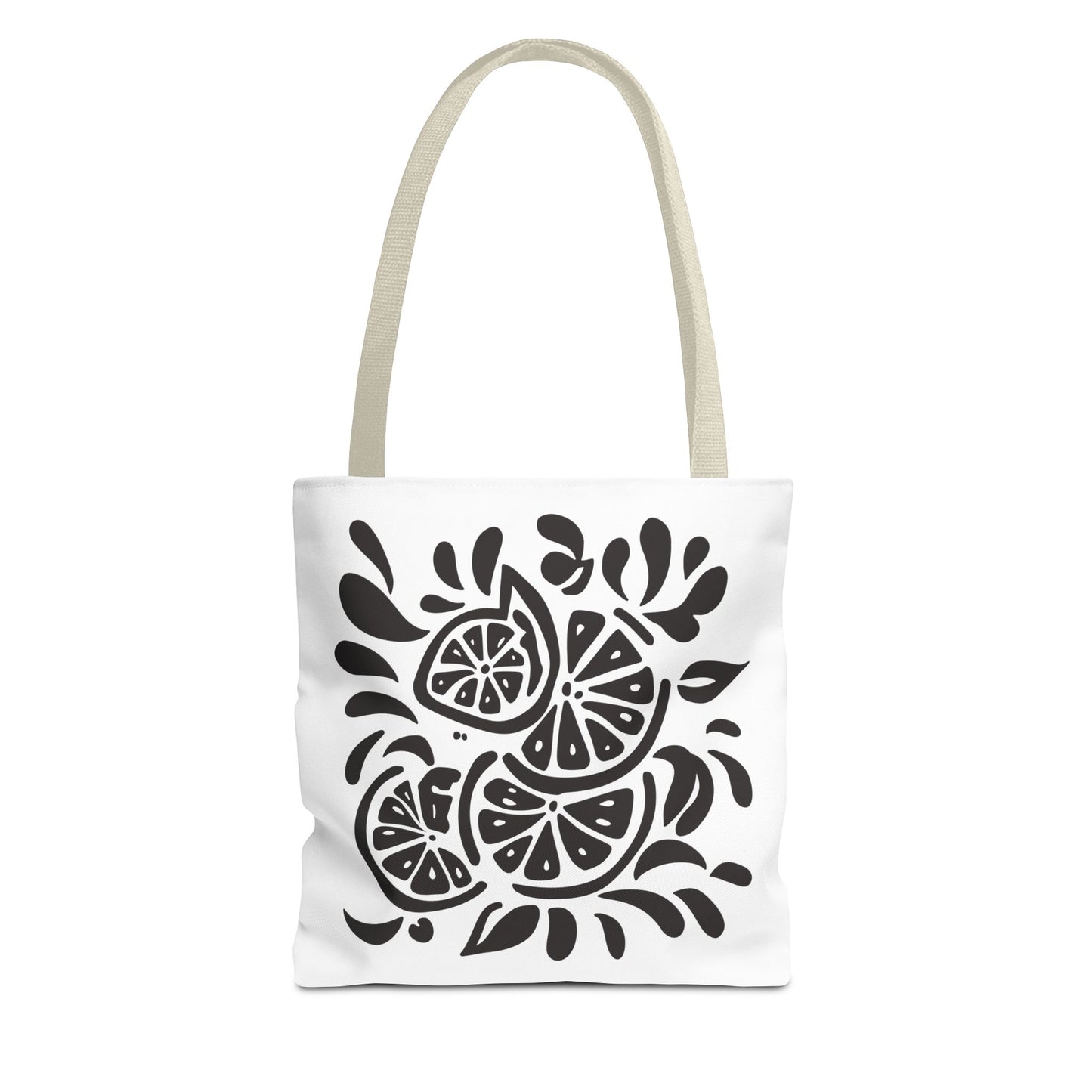 Monochrome Citrus Floral Tote Bag