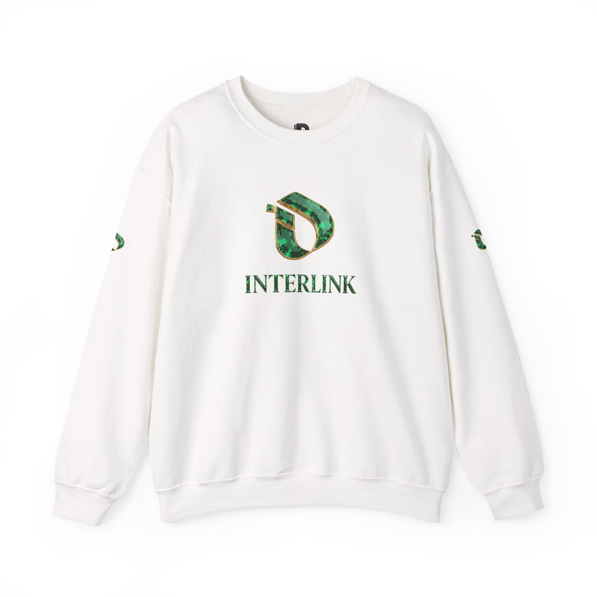 Emerald Gemstone Crewneck Sweatshirt with Interlink Graphic