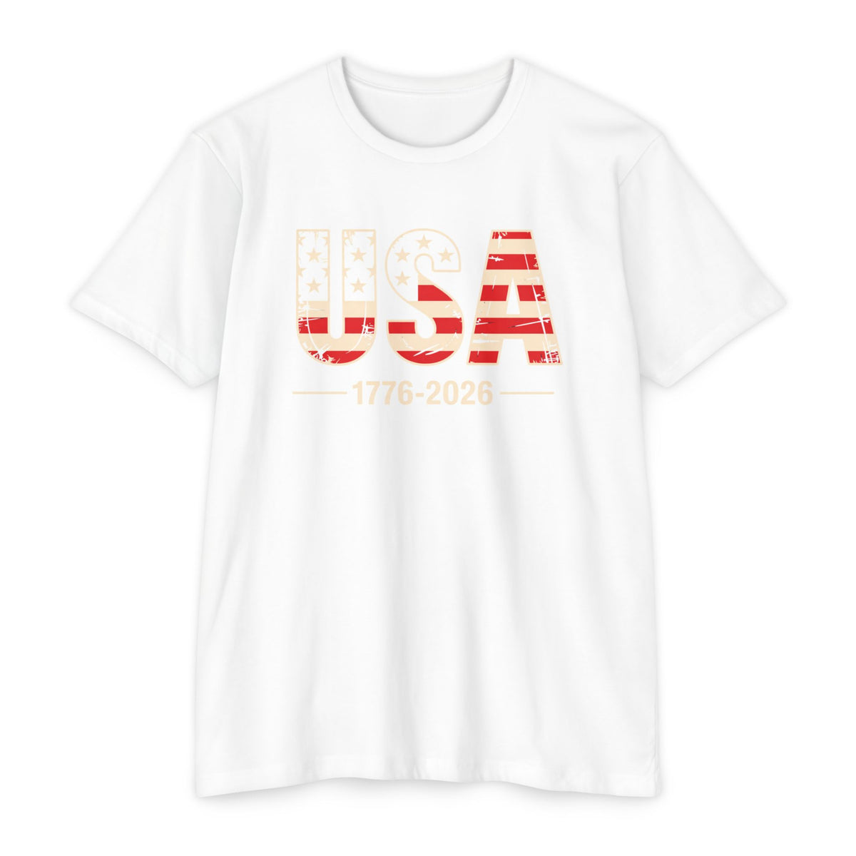 USA 1776-2026 Patriotic Flag Graphic T-Shirt