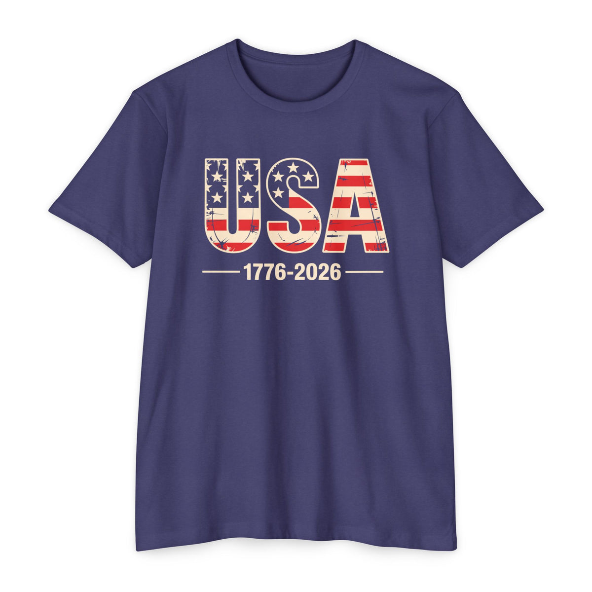 USA 1776-2026 Patriotic Flag Graphic T-Shirt
