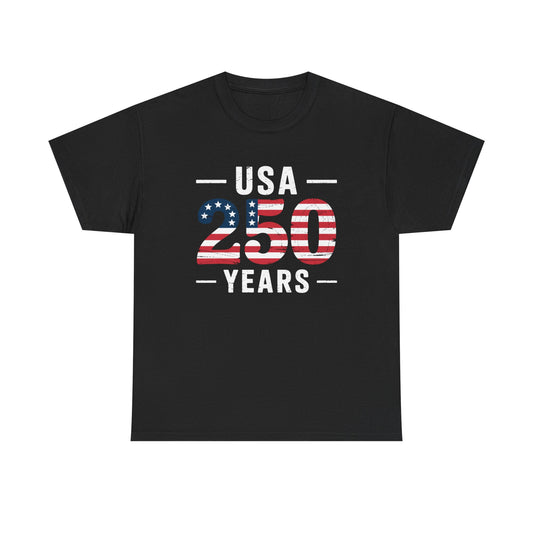 USA 250 Years Patriotic Flag Graphic T-Shirt