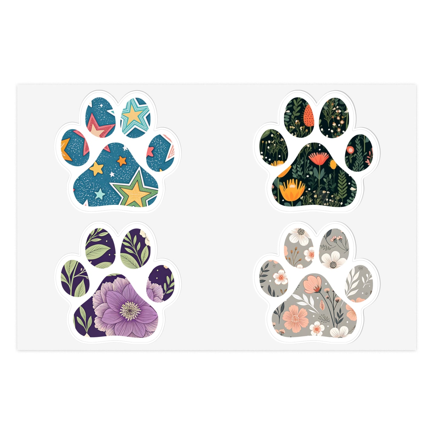 Patterned Paw Sticker Sheet