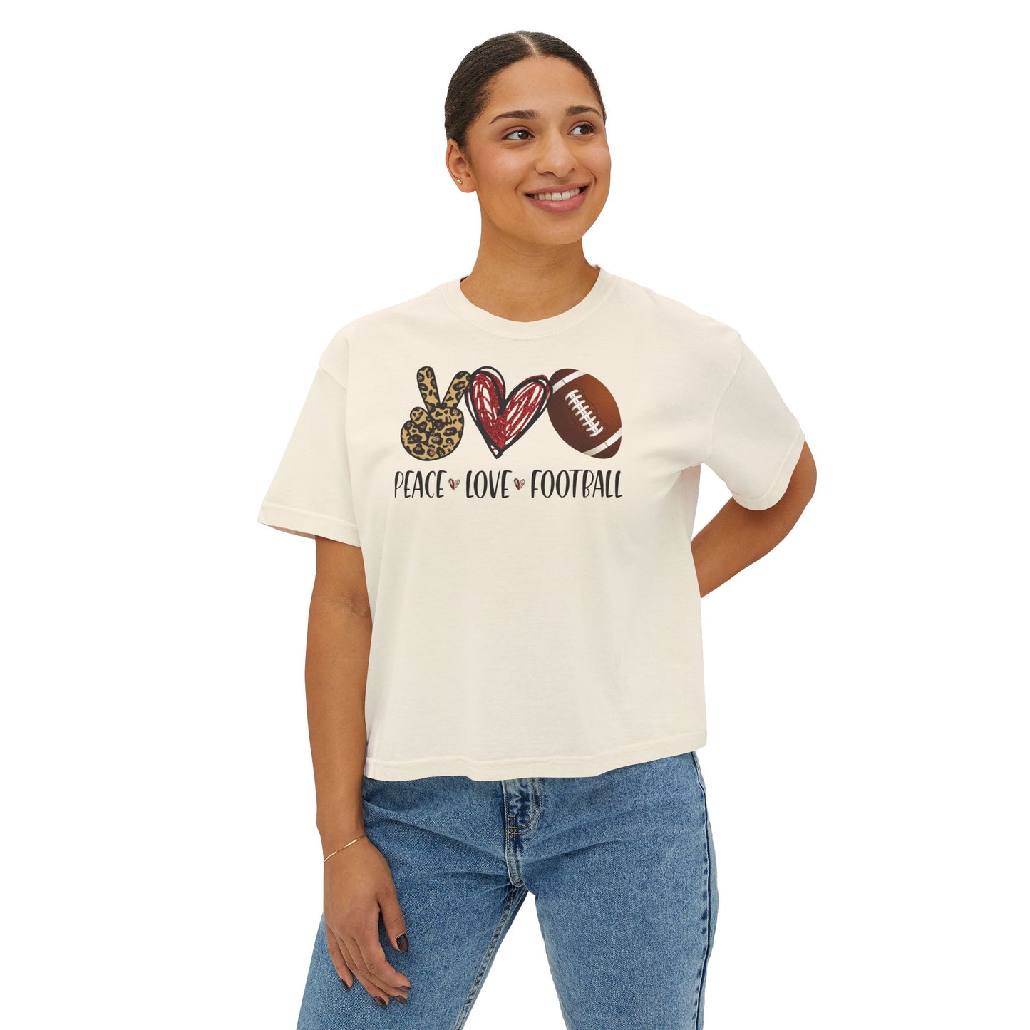 Football Heart Boxy Tee