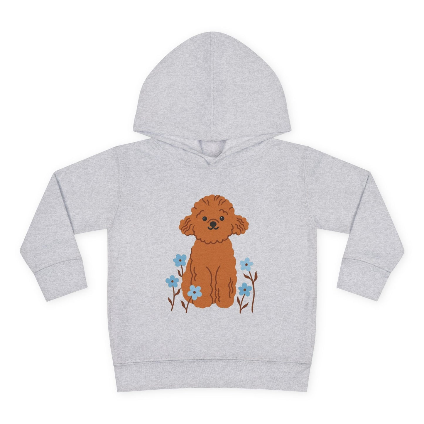 Curly Puppy and Wildflowers Toddler Hoodie