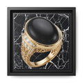 Midnight Marble Onyx Ring Framed Canvas