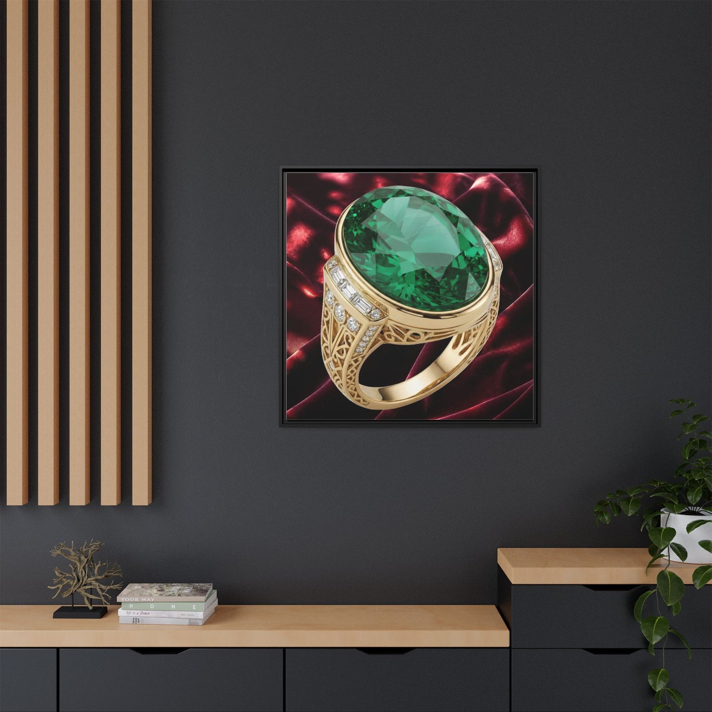 Claret Velvet Emerald Canvas