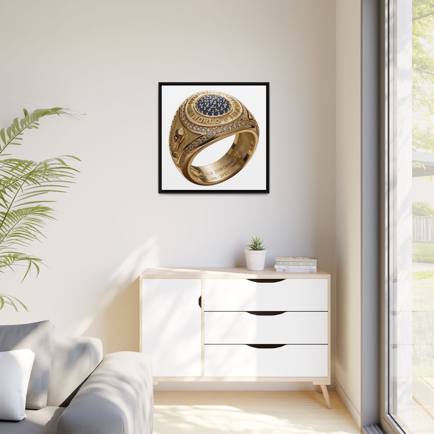 White Gallery Football Keepsake Ring Framed Canvas 2026