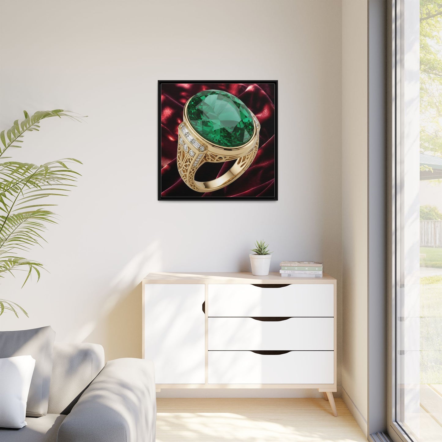 Claret Velvet Emerald Canvas