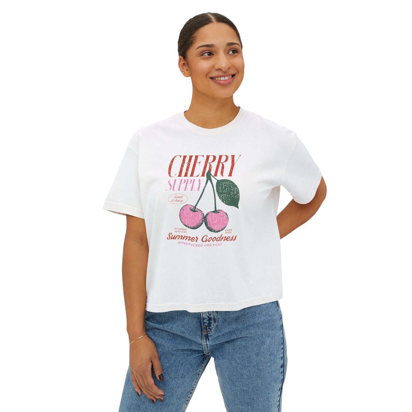 Cherry Graphic Women's Boxy Tee
