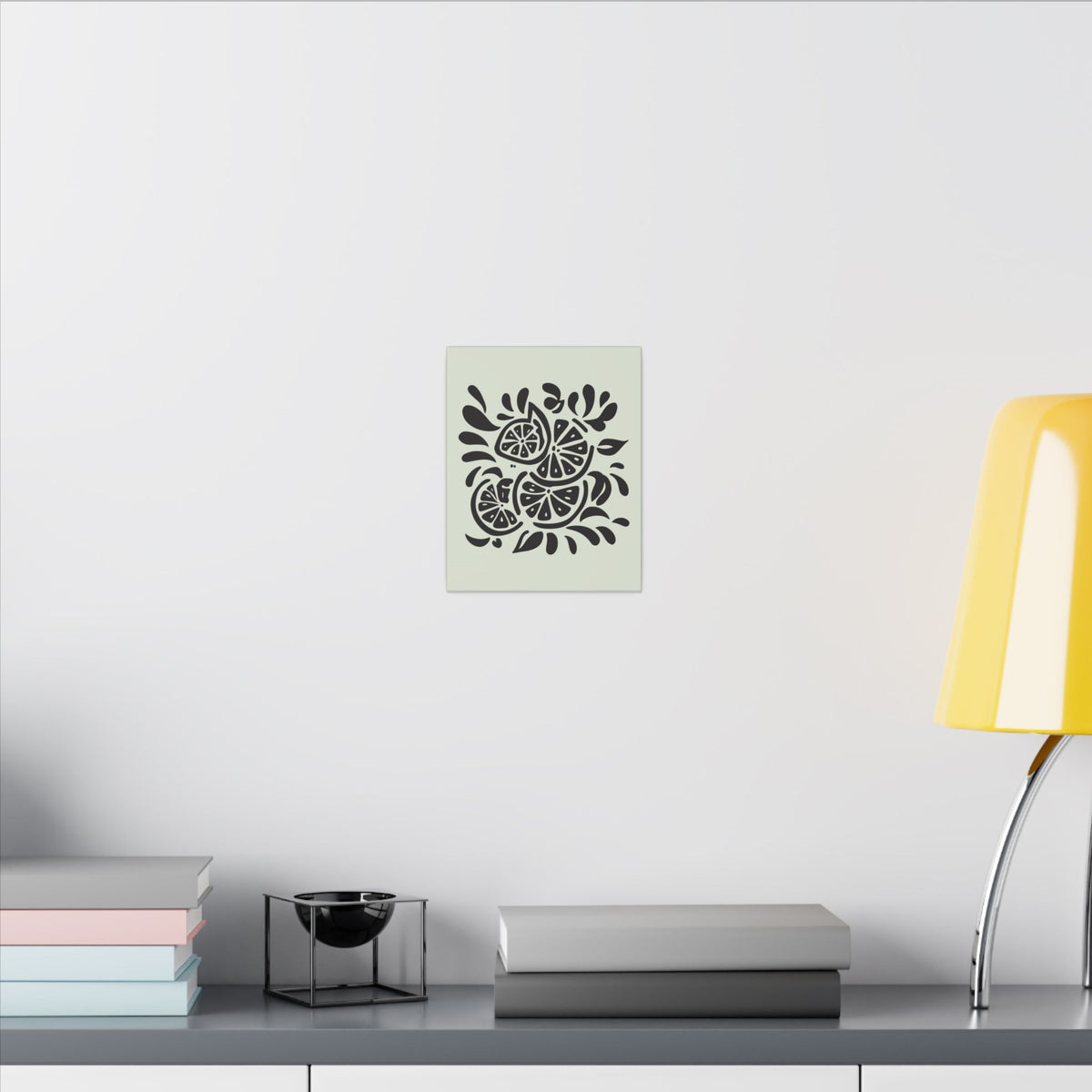 Monochrome Citrus Slice Canvas Print