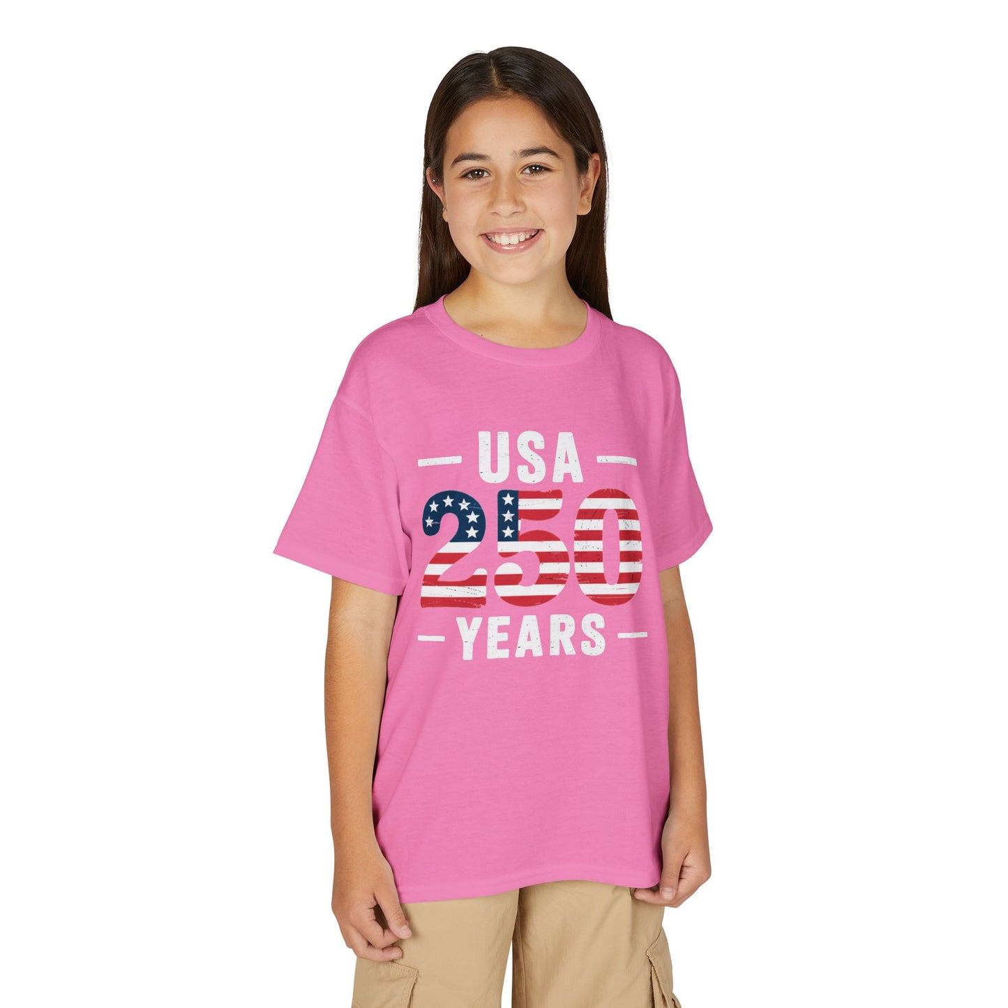 Youth USA 250 Years Patriotic Flag T-Shirt
