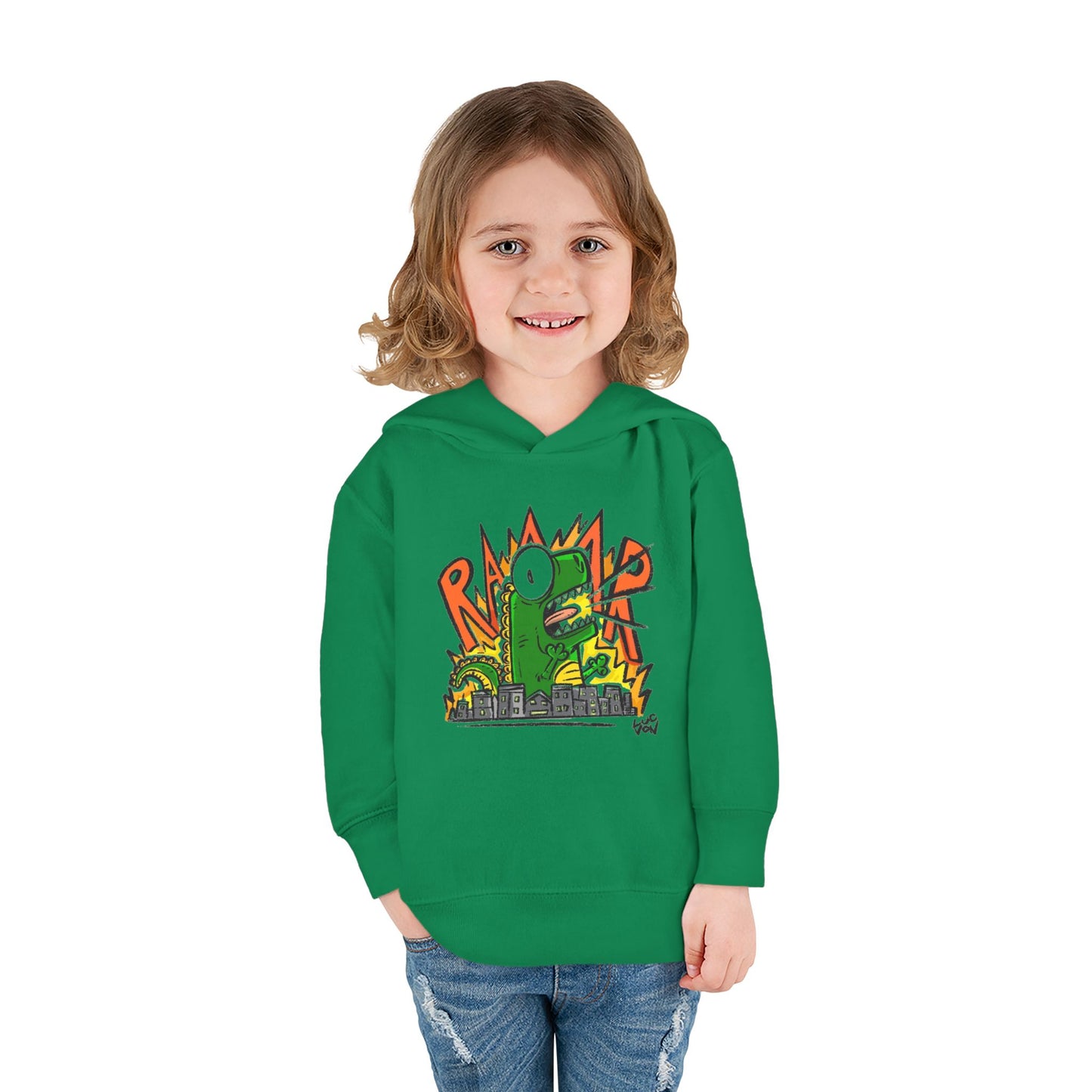 Comic Roaring Dinosaur Toddler Hoodie