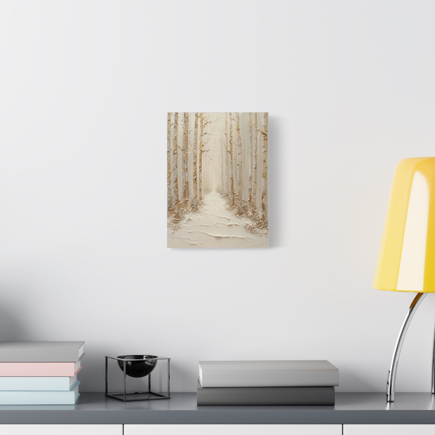 Ivory Birch Path Canvas