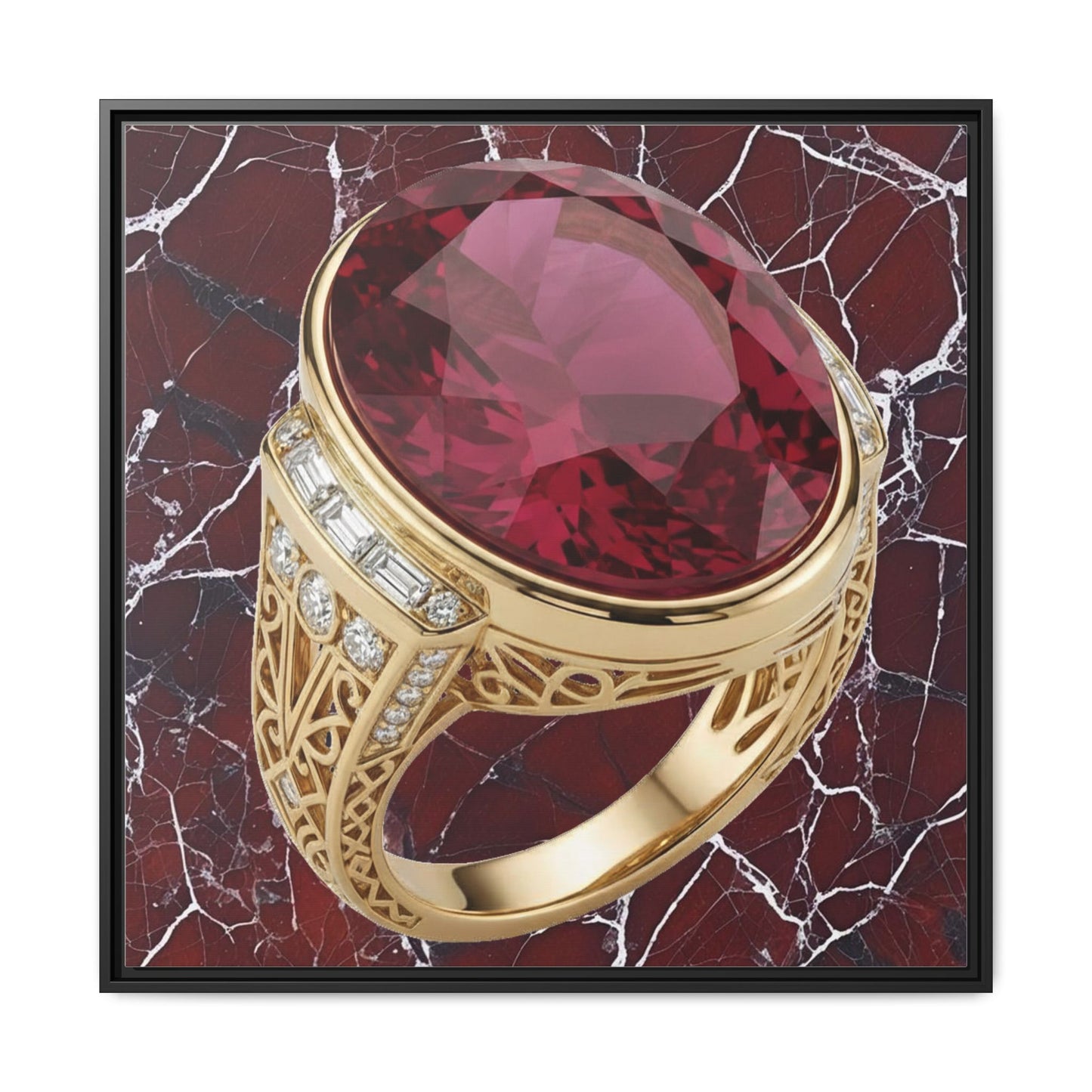 Burgundy Ruby Veinstone Canvas