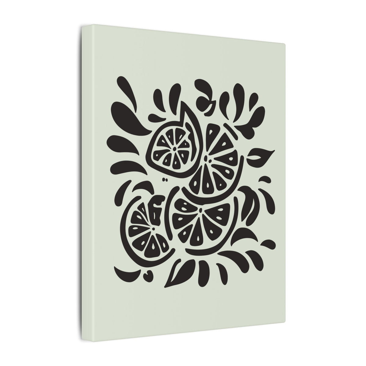 Monochrome Citrus Slice Canvas Print