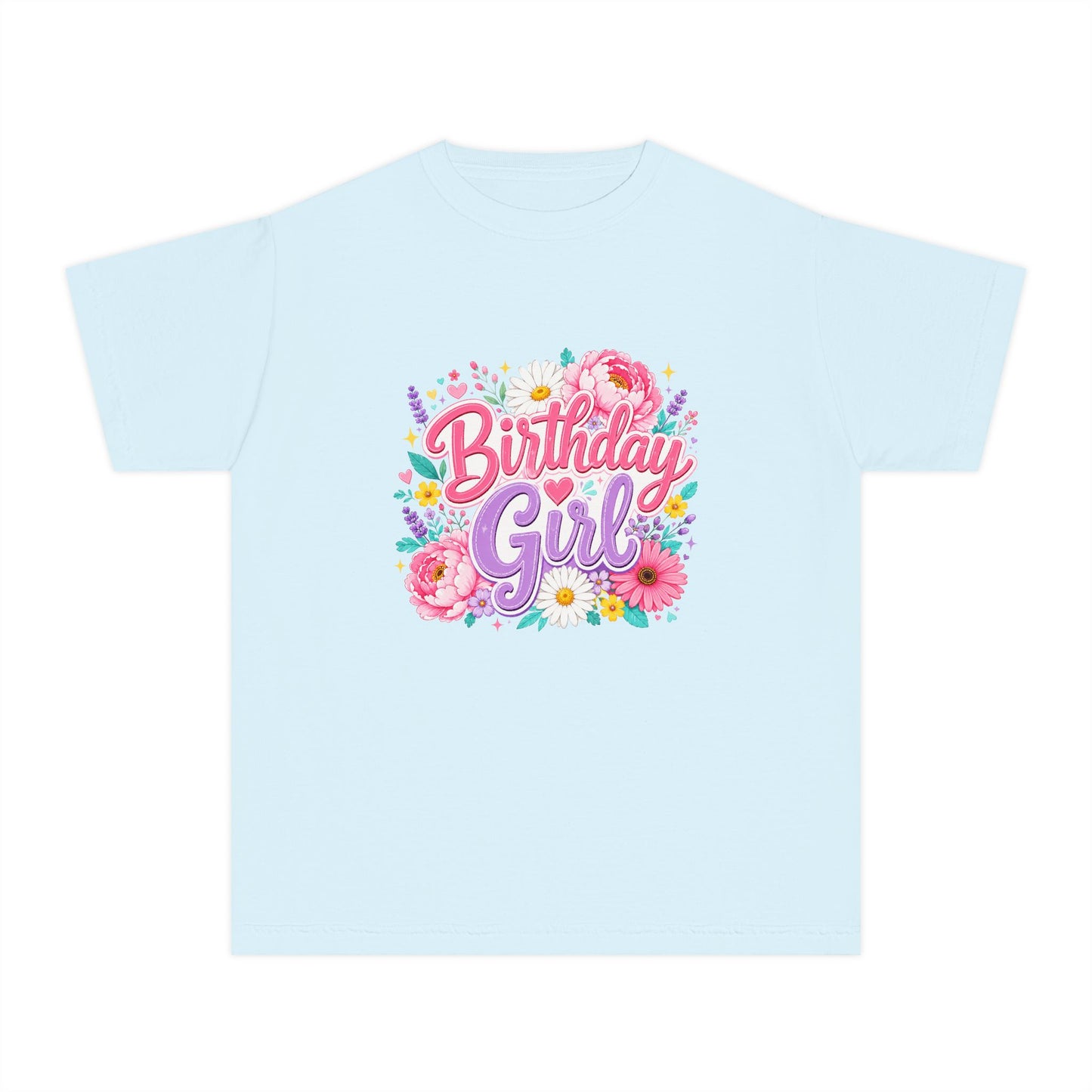 Birthday Girl Floral Youth T-Shirt
