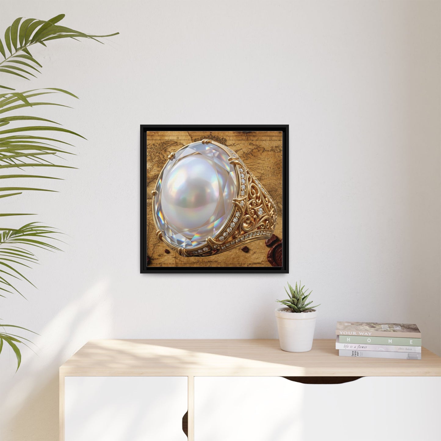 Pearl Atlas Ring Framed Canvas