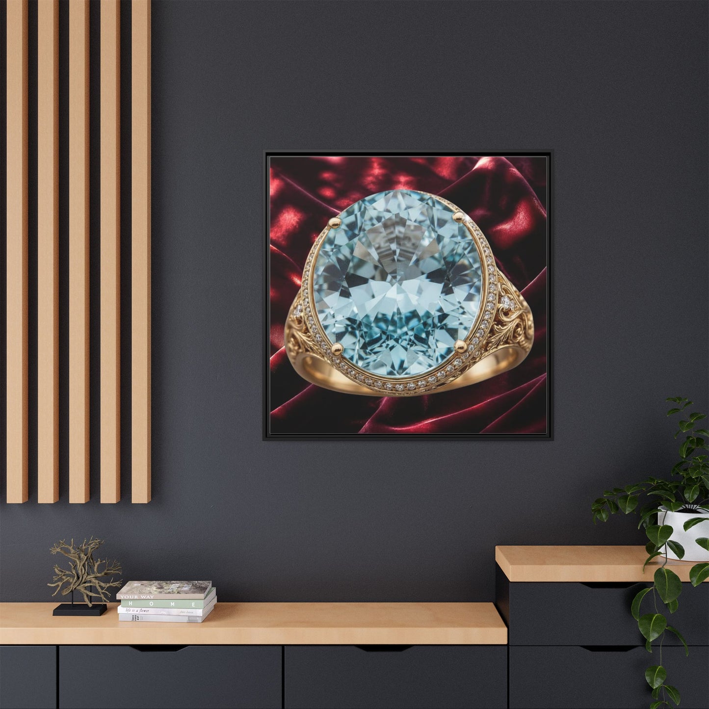 Oval Aquamarine Canvas