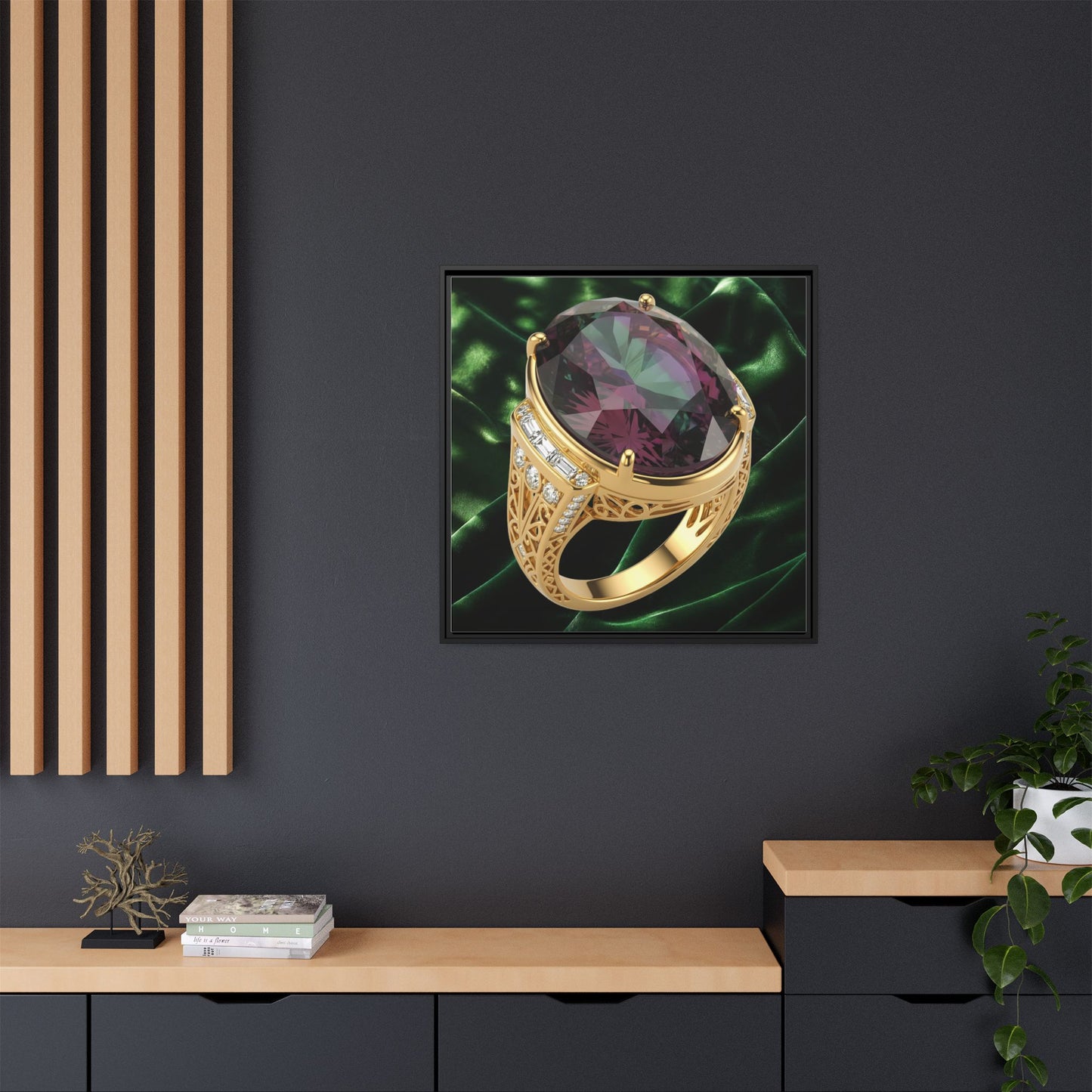 Colour-Shift Alexandrite Ring Framed Canvas