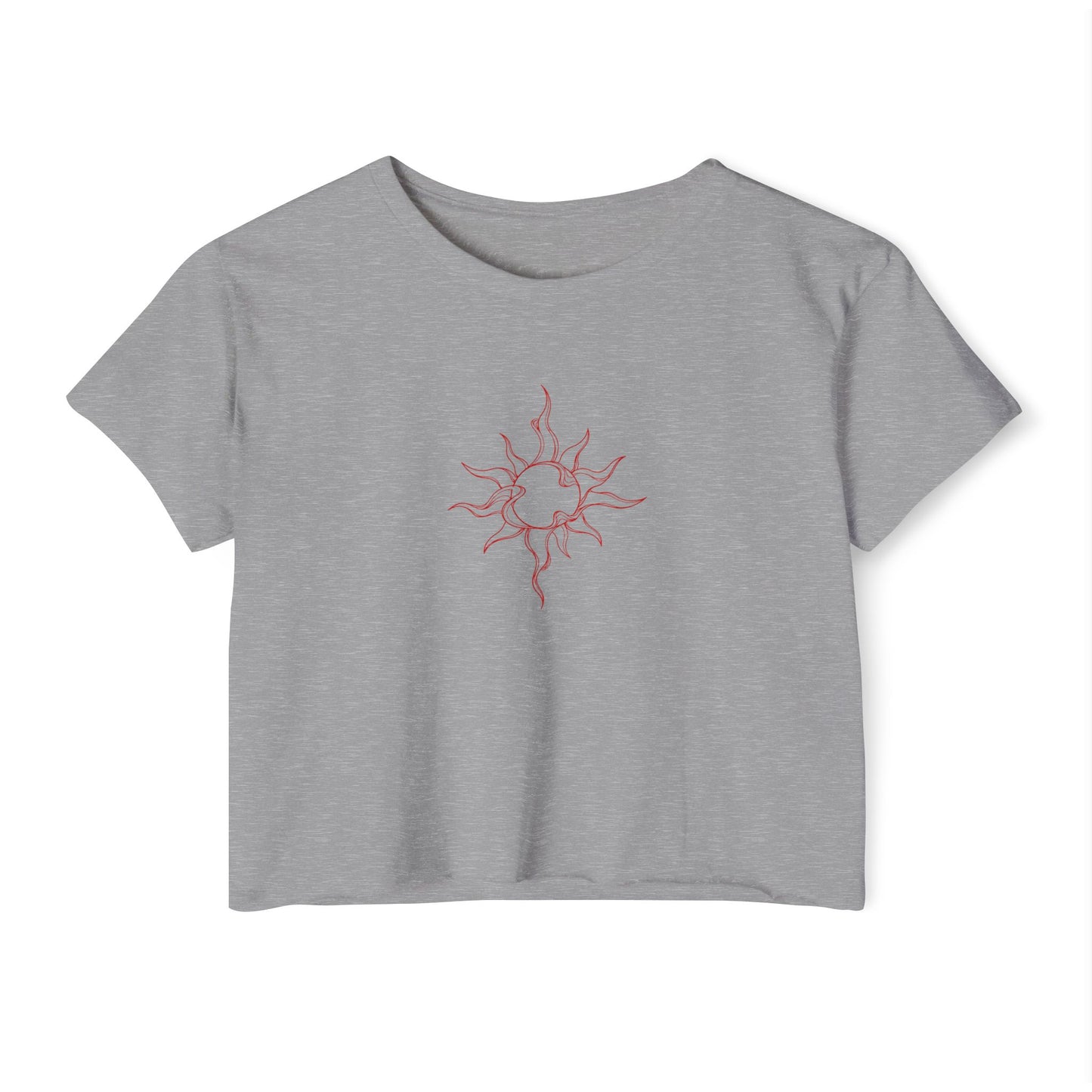 Wavy Sun Line Art Boxy Tee