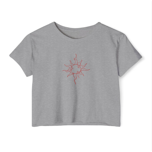 Wavy Sun Line Art Boxy Tee