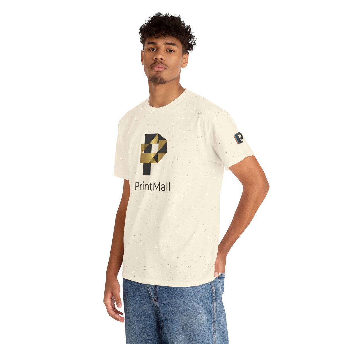 Geometric Folded P PrintMall Men’s Cotton Tee