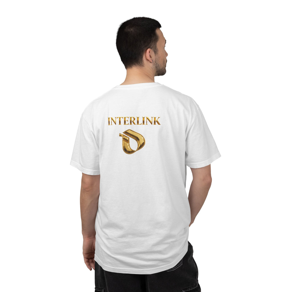 Interlink Sculpted Gold Back Print Cotton Tee