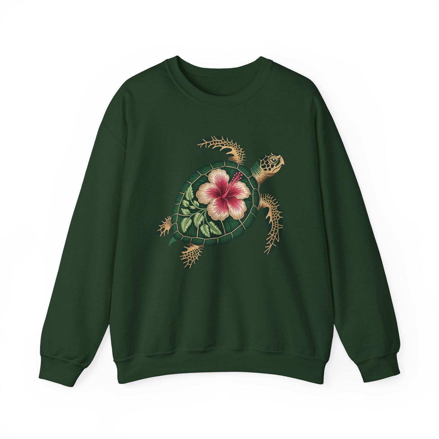 Sea Turtle Floral Graphic Women's Crewneck Sweatshirt