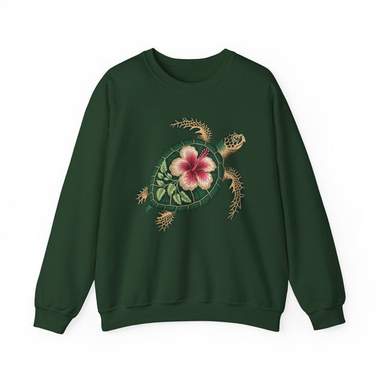 Sea Turtle Floral Graphic Women's Crewneck Sweatshirt