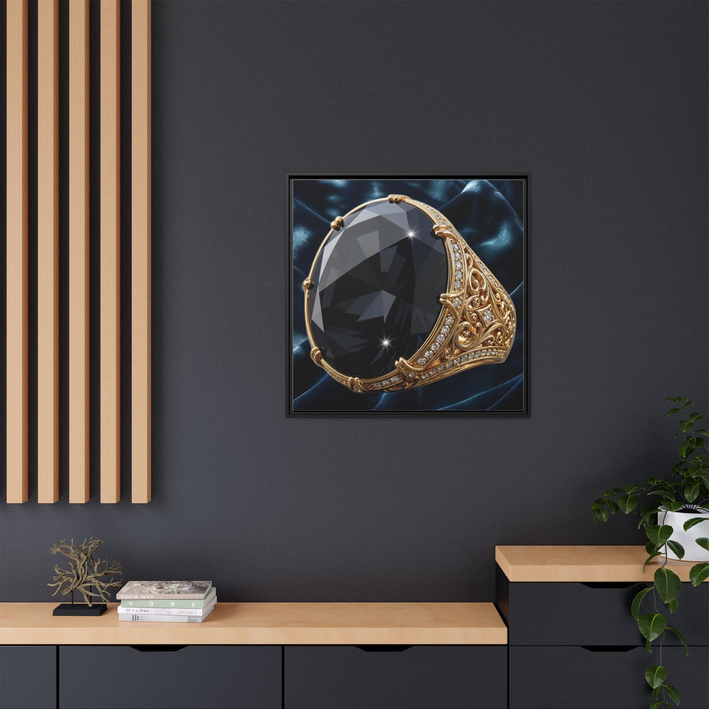 Black Diamond Azure Velvet Canvas