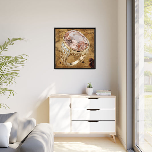 Filigree Morganite Ring Framed Canvas