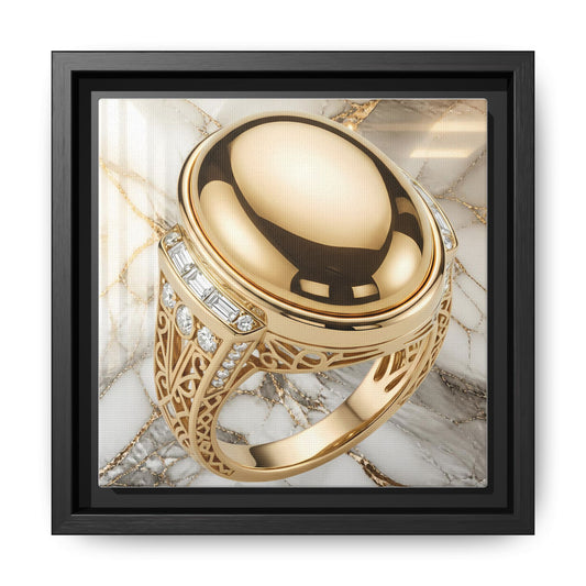 Golden Oval Marble Canvas