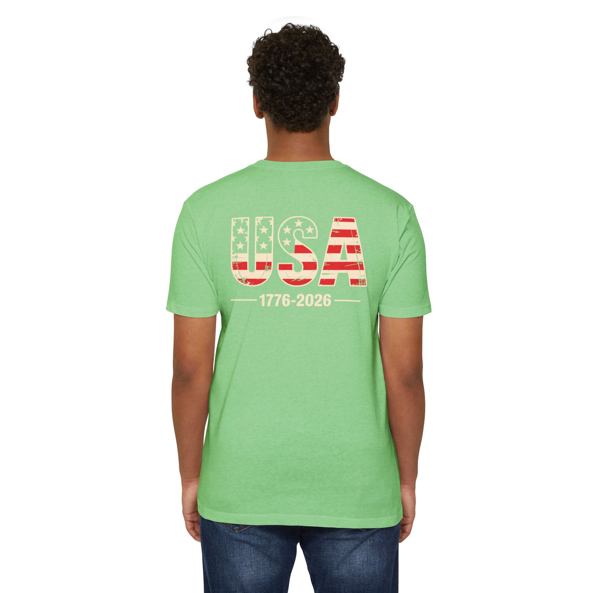 USA 1776-2026 Patriotic Flag Graphic T-Shirt