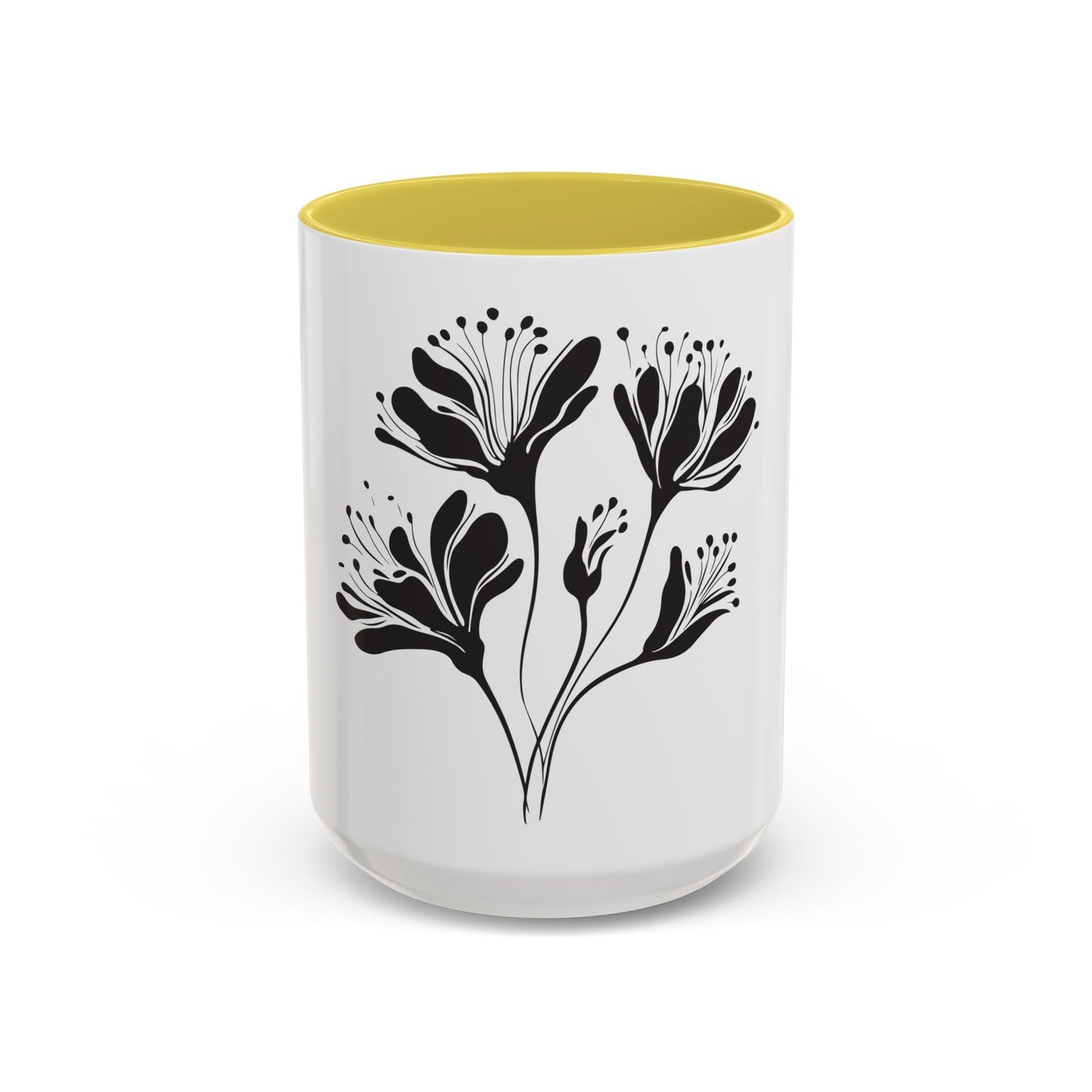 Monochrome Botanical Accent Mug