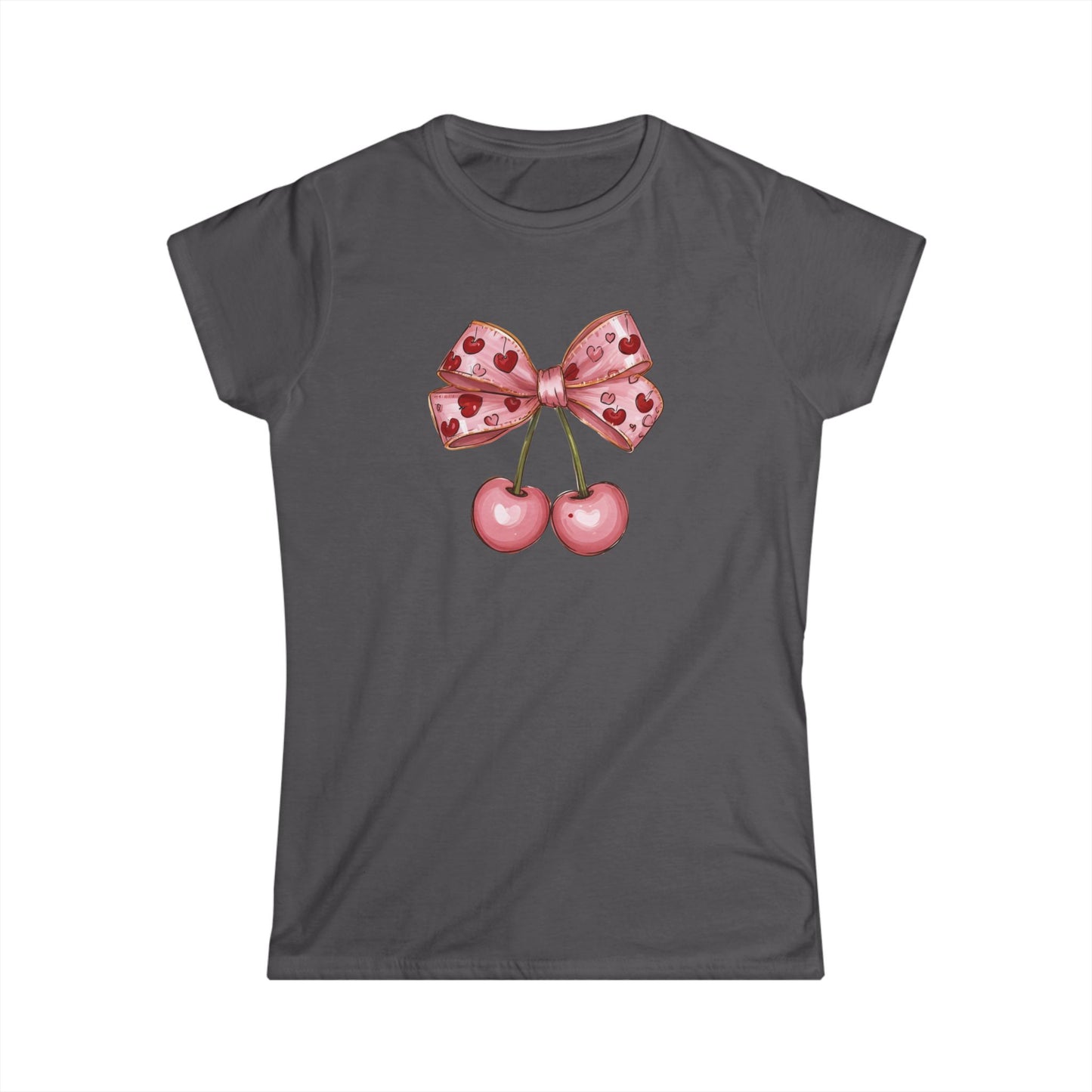 Pink Cherry Bow Graphic Women’s Tee
