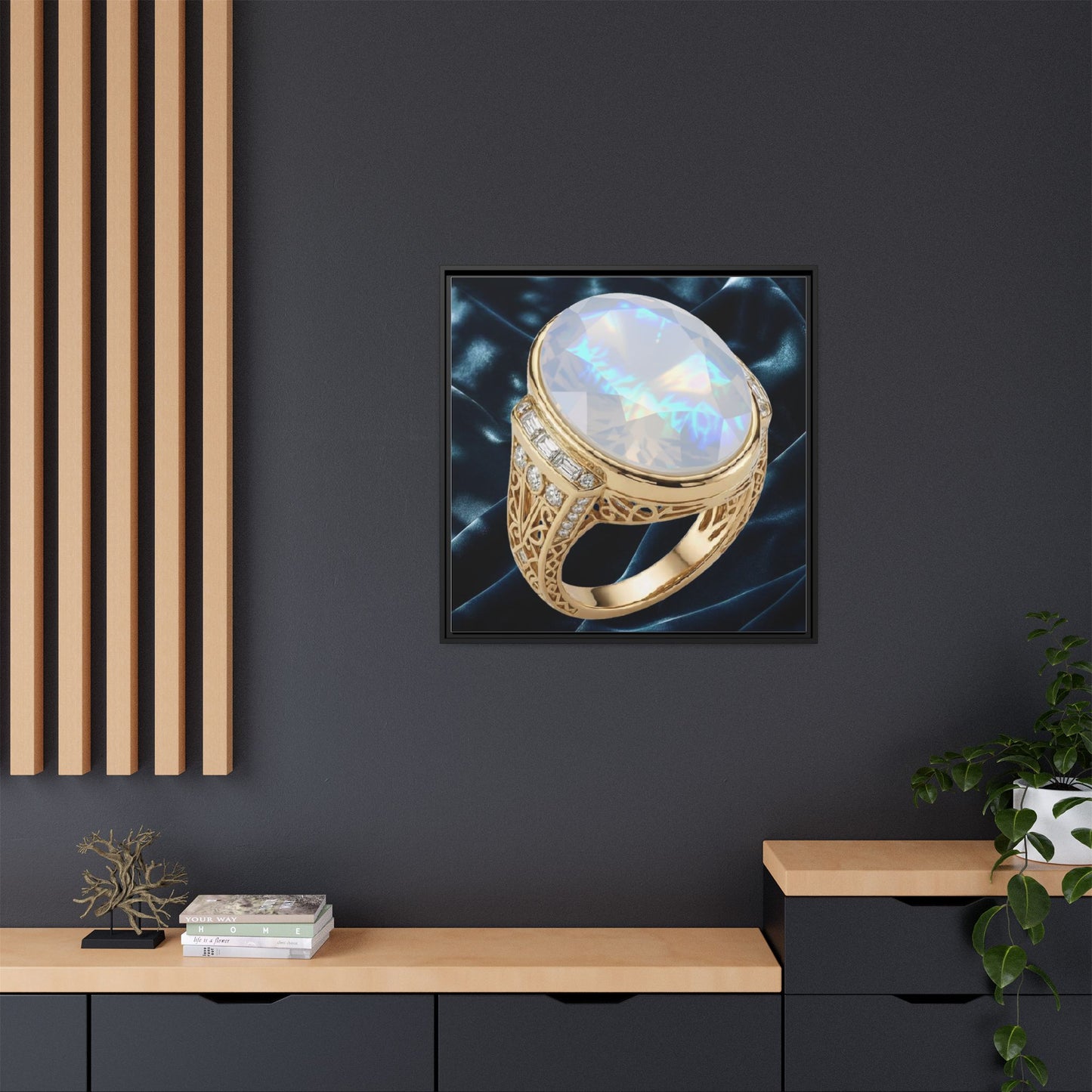 Iridescent Moonstone Ring Canvas