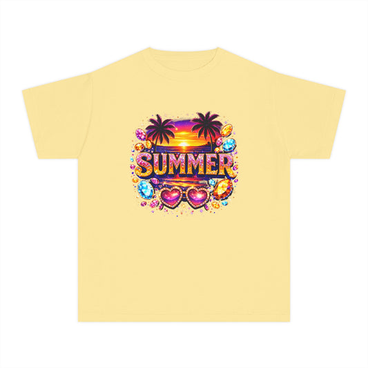 Youth Summer Retro Palm Beach Graphic Tee