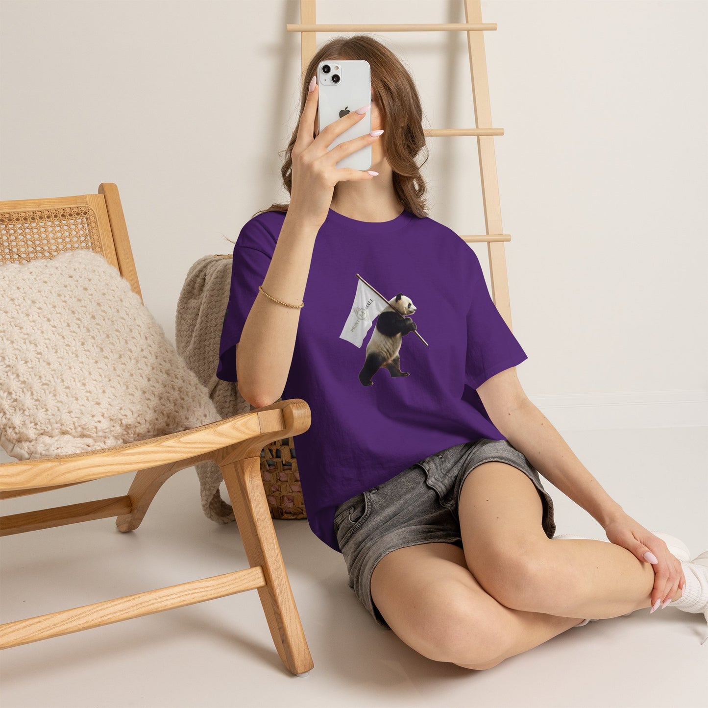 Marching Panda with Banner Unisex Tee